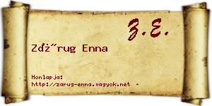 Zárug Enna névjegykártya